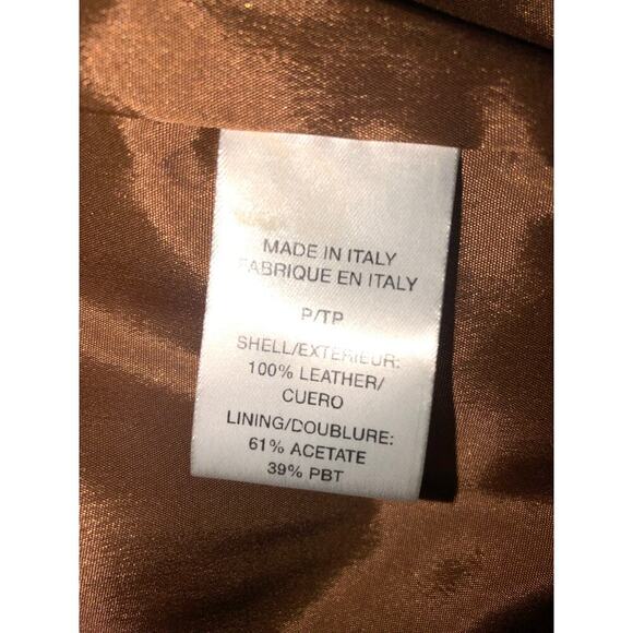 Theory Atara Leather Jacket Size P or XS Brown Moto Trucker Made in Italy Soft - Picture 11 of 14